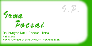 irma pocsai business card